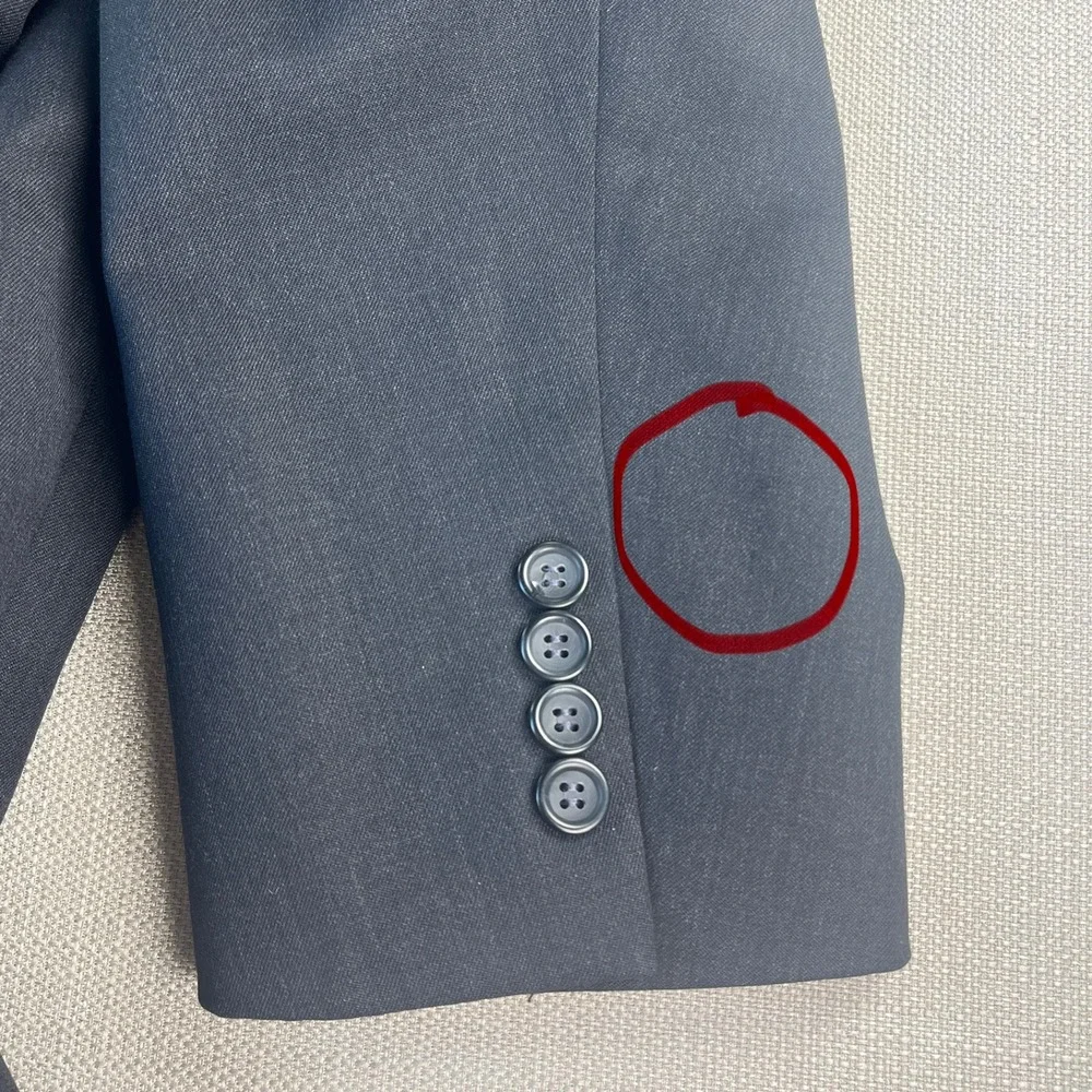 Pronto Uomo Platinum Suit Mens 48L 44W Gray 100% Wool 2-Piece Professional